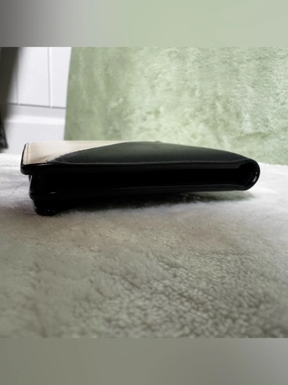 Saint Laurent YSL Jamie Bicolor Folded Wallet Black & White Leather - Picture 4 of 9